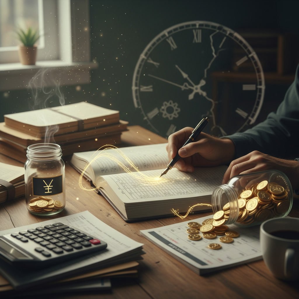 Business owner reviewing bookkeeping records and receipts to fix mistakes before tax season