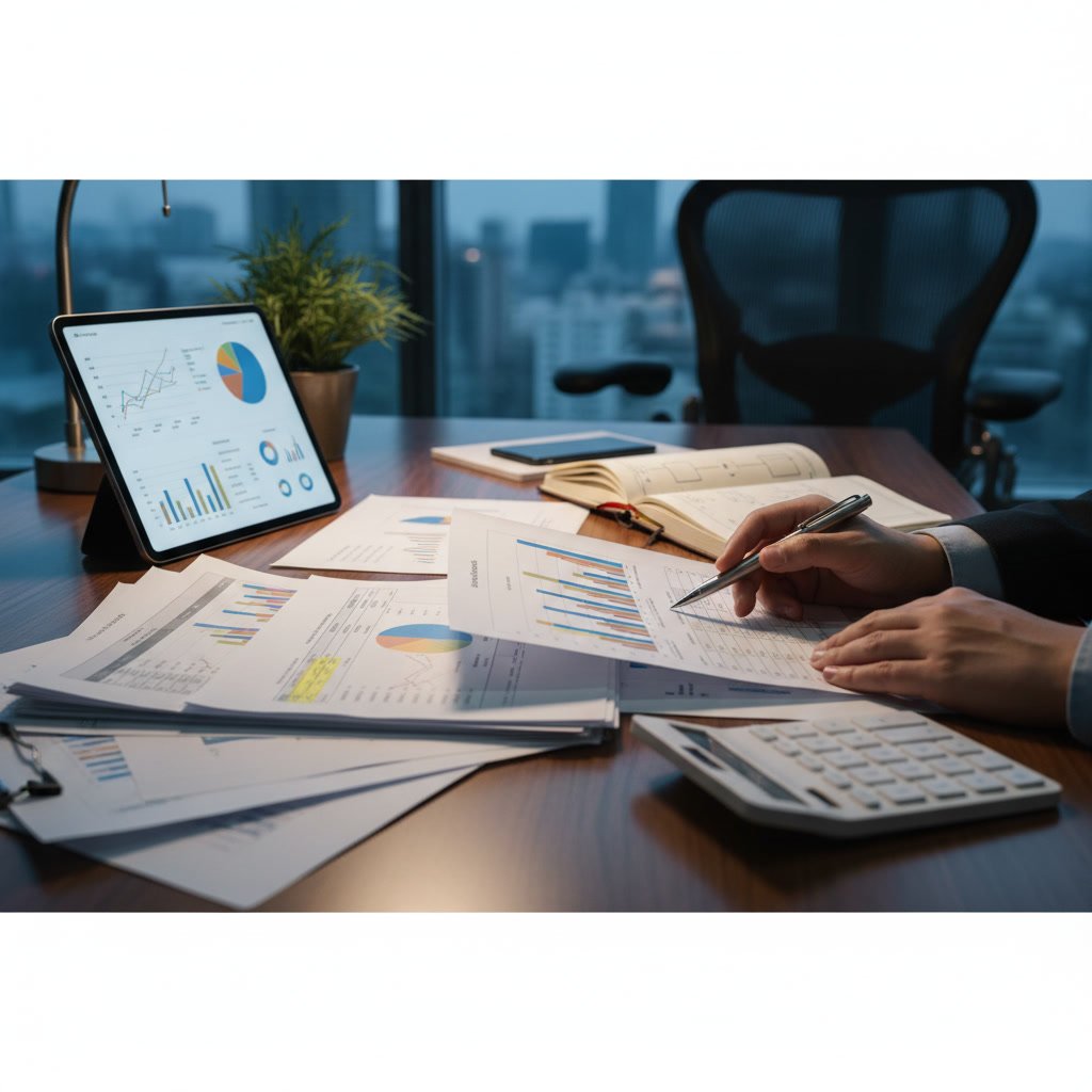 Accountant correcting bookkeeping errors on computer before tax filing deadline