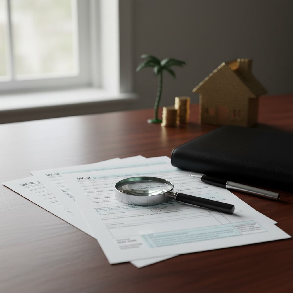 mortgage loan documents Florida paperwork organized on desk
