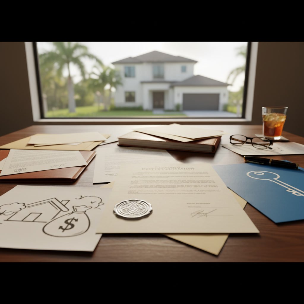 Florida home purchase documents and mortgage paperwork