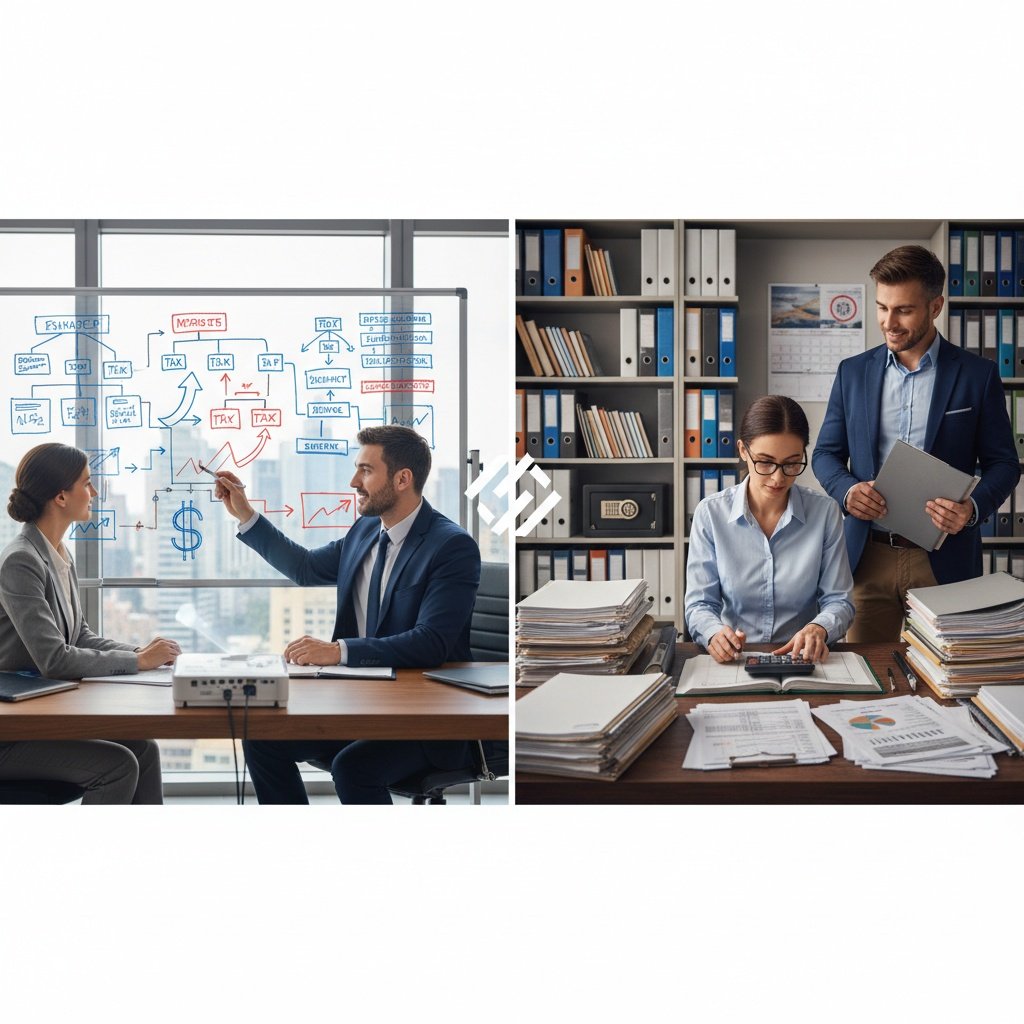 Tax consultation vs accounting services comparison chart for small business