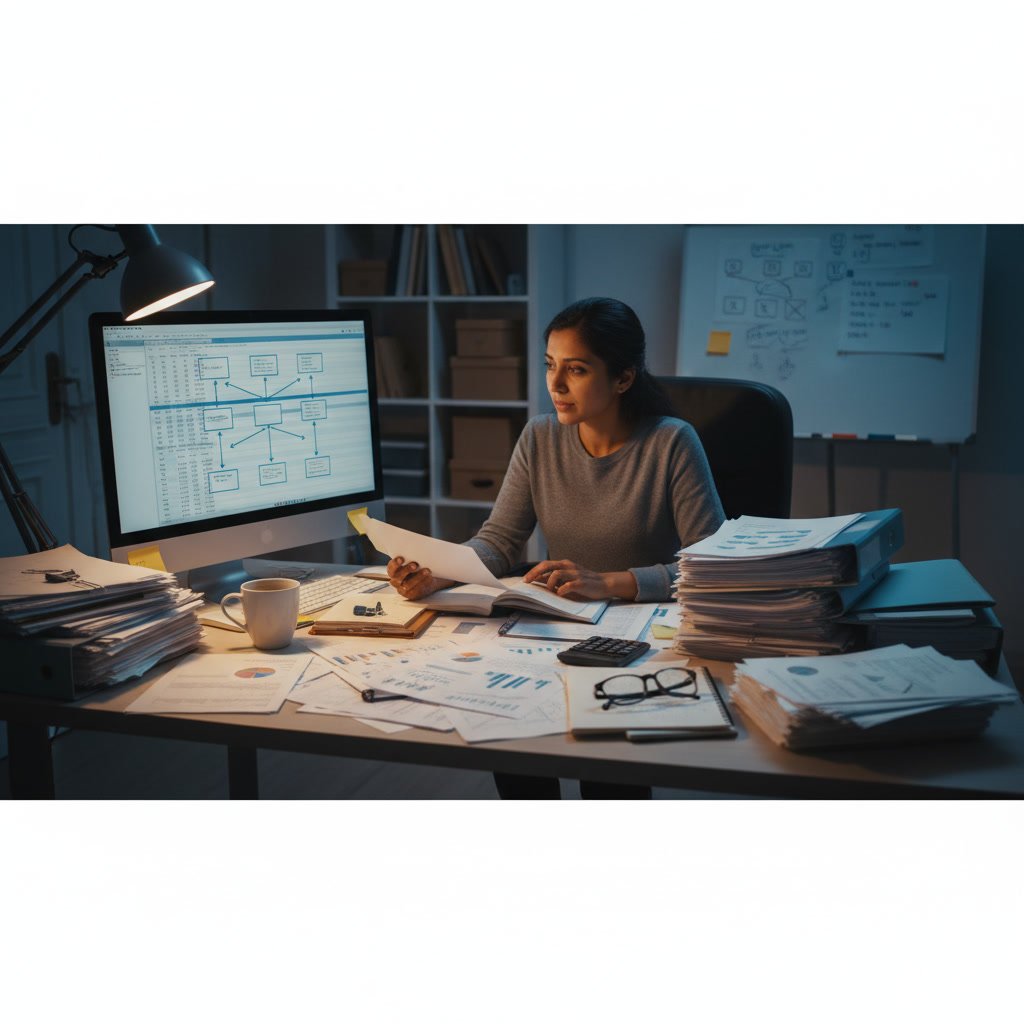 Small business tax documents including 1099 forms and schedules